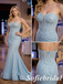 Elegant Light Blue Sequin Mermaid Prom Dress, Strapless Corset Beaded Formal Gown for Women, PD01260