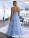 Elegant Tulle Square Tiered Corset Formal Evening Gown Ruffle Strap Backless Party Dress, PD01264