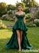Chic Satin Off The Shoulder High Low Formal Gown for Prom & Weddings, PD01270