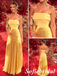 Yellow Strapless Ruched Chiffon Mermaid Prom Dress | Elegant Formal Evening Gown, PD01273