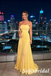 Yellow Strapless Ruched Chiffon Mermaid Prom Dress | Elegant Formal Evening Gown, PD01273
