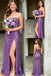 Lavender Strapless Sequin Mermaid Prom Dress With Slit Formal Evening Gown, PD01276