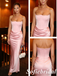 Pink Strapless Corset Satin Mermaid Prom Dress Long Formal Evening Gown, PD01279
