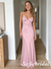 Blush Pink Satin Lace Slip Dress Formal Evening Maxi Gown, PD1296