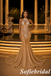 Gold Sparkly Beaded Halter Mermaid Prom Dress Cutout Back Formal Evening Gown, PD1299