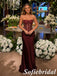 Burgundy Satin Strapless Corset Mermaid Formal Evening Dress, PD1314