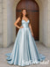 Princess Ice Blue Satin Sweetheart Corset Lace Up Back Ball Gown, PD1325