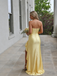 Shiny Soft Satin Sweetheart Sleeveless Side Slit Mermaid Maxi Prom Dress/Graduation Dresses With Ruffles, PD01197