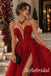 Elegant Red Tulle Strapless Boned Corset Ball Gown With Voluminous Pleated Dress,PD1338