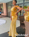 Elegant Velvet Off Shoulder Sleeveless Side Slit Mermaid Floor Length Bridesmaid Dresses, SFWG00545