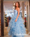 Shiny Satin And Tulle  Sweetheart A-Line Lace Up Back Long Prom Dresses, PD0935