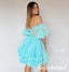 Sexy Tulle Off Shoulder A-Line Mini Dresses/ Homecoming Dresses, HD0268