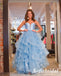 Shiny Satin And Tulle  Sweetheart A-Line Lace Up Back Long Prom Dresses, PD0935