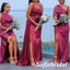Sexy Soft Satin Mismatched Sleeveless Side Slit Mermaid Floor Length Bridesmaid Dresses, SFWG00511