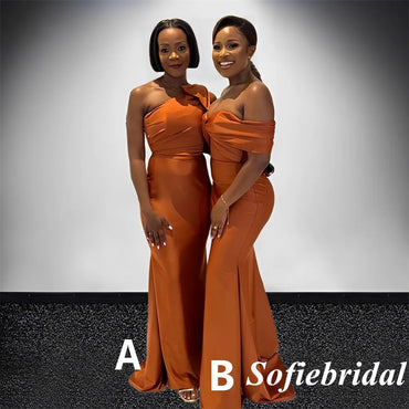 Sexy Mismatched Soft Satin Sleeveless Mermaid Floor Length Bridesmaid Dresses, SFWG00519