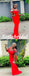 Sexy Red Cold Shoulderr Sleeveless Mermaid Floor Length Bridesmaid Dresses, SFWG00593