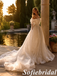 Vintage Lace  Off Shoulder Ball Gown White Wedding Dress, SFWD0088