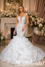 Beaded Lace Mermaid Wedding Dress With Ruffled Organza Skirt, SFWD0087