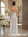 Shiny Beaded Sequin Spaghetti Strap Wedding Dress With Slit, SFWD0085