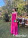 Hot Pink Strapless Bow Maxi Dress | Wedding Guest Formal Evening Gown, PD01248