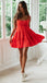 Sexy Red Chiffon Spaghetti Straps Sleeveless A-Line Short Prom Dresses/Homecoming Dresses,HD0224