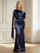 Elegant Soft Satin One Shoulder Floor-Length Side Slit Mermaid Mother Of The Bride Dresses, SFM009