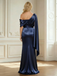 Elegant Soft Satin One Shoulder Floor-Length Side Slit Mermaid Mother Of The Bride Dresses, SFM009