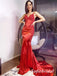 Sexy Satin And Lace Spaghetti Straps V-Neck Sleeveless Mermaid Long Prom Dresses, PD0899