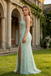 Sexy Mint-Green Tulle Lace Sweetheart Sleeveless Side Slit Mermaid Maxi Prom Dress/Graduation Dresses, PD01186