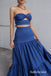 Sexy Sweetheart Two Pieces Sleeveless A-Line Long Prom Dresses, PD0895