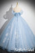 Elegant Tulle Off Shoulder Sleeveless A-Line Lace Up Back Prom Dress With Applique, PD01034