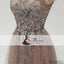 One Shoulder Appliques Beaded Prom Dresses, Tulle Side Slit Prom Dresses, Prom Dresses, PD0449