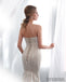 Mermaid Strapless Lace Appliques Lace up Back Wedding Dresses, WD0465