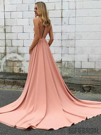 Halter Long A-line Simple Cheap Prom Dresses, Popular Prom Dresses, PD0768