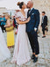 Blush Pink Ruffles Long Prom Dresses, A-line Prom Dresses, Simple Prom Dresses, PD0715