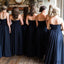 Sweetheart A-line Bridesmaid Dresses, Navy Bridesmaid Dresses, Long Bridesmaid Dresses, PD0389