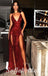 Sexy Sequin Spaghetti Straps V-Neck Sleeveless Backless Mermaid Long Prom Dresses With Split,SFPD0673