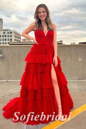 Strapless Long A-line Elegant Prom Dresses, Formal Dresses, PD0923