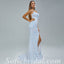 Sexy Sequin Scoop Sleeveless Criss Cross Side Slit Mermaid Long Prom Dresses,SFPD0338