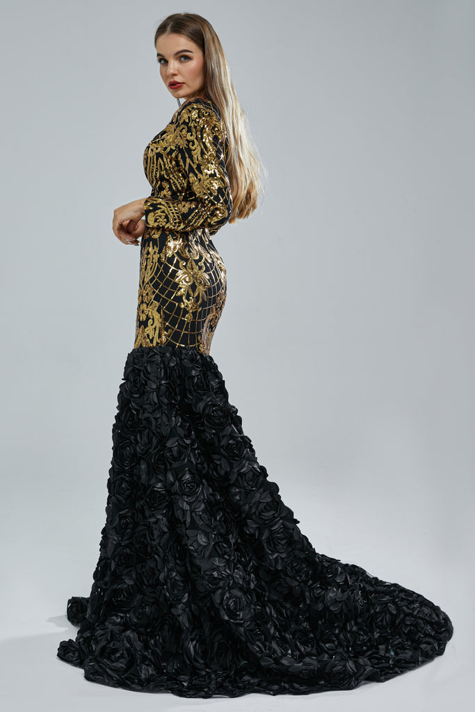 Azura Gown | Black and Gold | Baltic Born