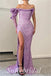 Sexy Sequin One Shoulder Long Sleeve Side Slit Mermaid Long Prom Dresses,SFPD0670