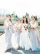 A-Line V-Neck Sleeveless Two Piece Tulle Bridesmaid Dresses,SFWG0001
