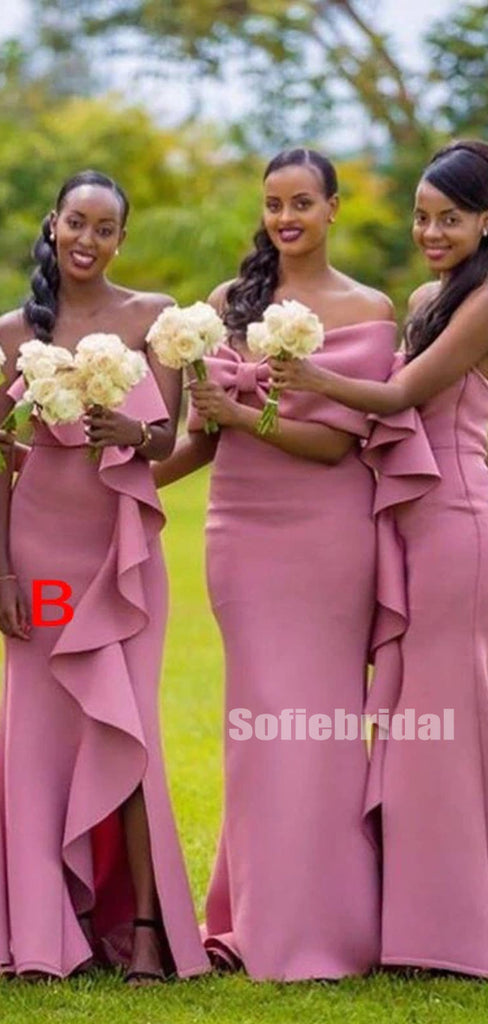 Mismatched Sexy Mermaid Side Slit Cheap Bridesmaid Dresses Online,SFWG00376