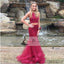 2 Pieces Lace Beaded Prom Dresses, Mermaid Tulle Prom Dresses, Popular Prom Dresses, PD0411
