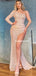 Popular One-shoulder Mermaid Sequin Side Slit Long Prom Dresses Online,SFPD0119