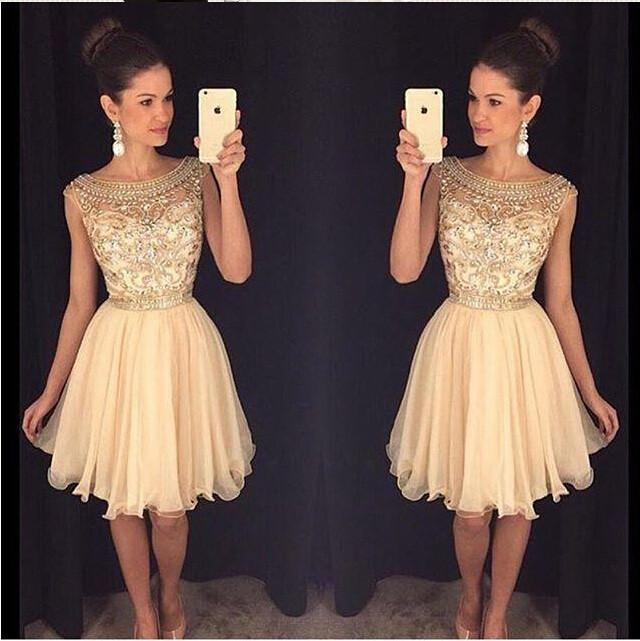 Sexy Beaded See Through Homecoming Dresses, Cocktail Dress, Custom Homecoming Dress