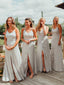 Simple Spahgetti Straps Side Slit Cheap Bridesmaid Dresses,SFWG0038