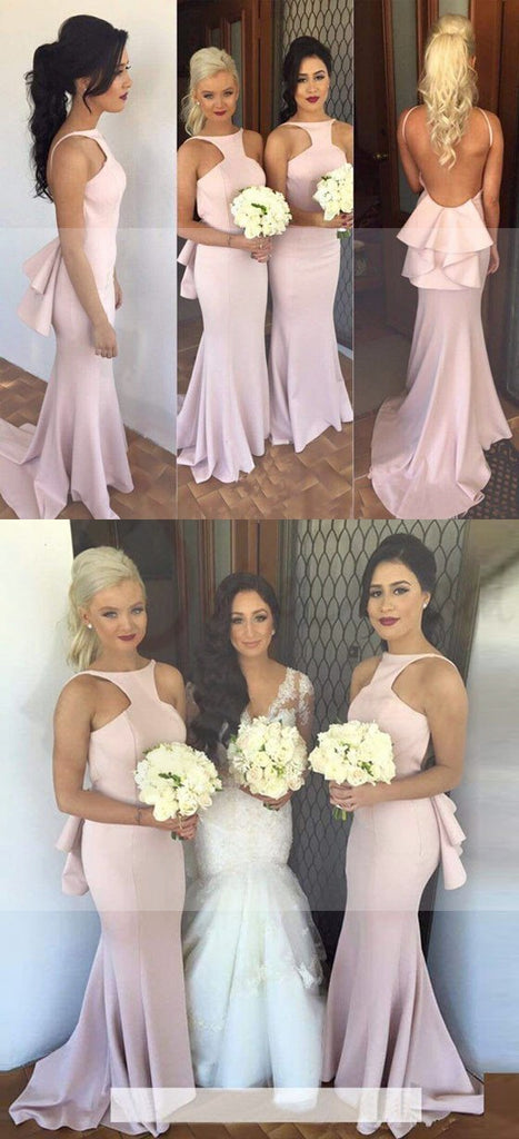 On Sale Popular Charming Open Back Sexy Mermaid Long Bridesmaid Dresses for Wedding, WG011