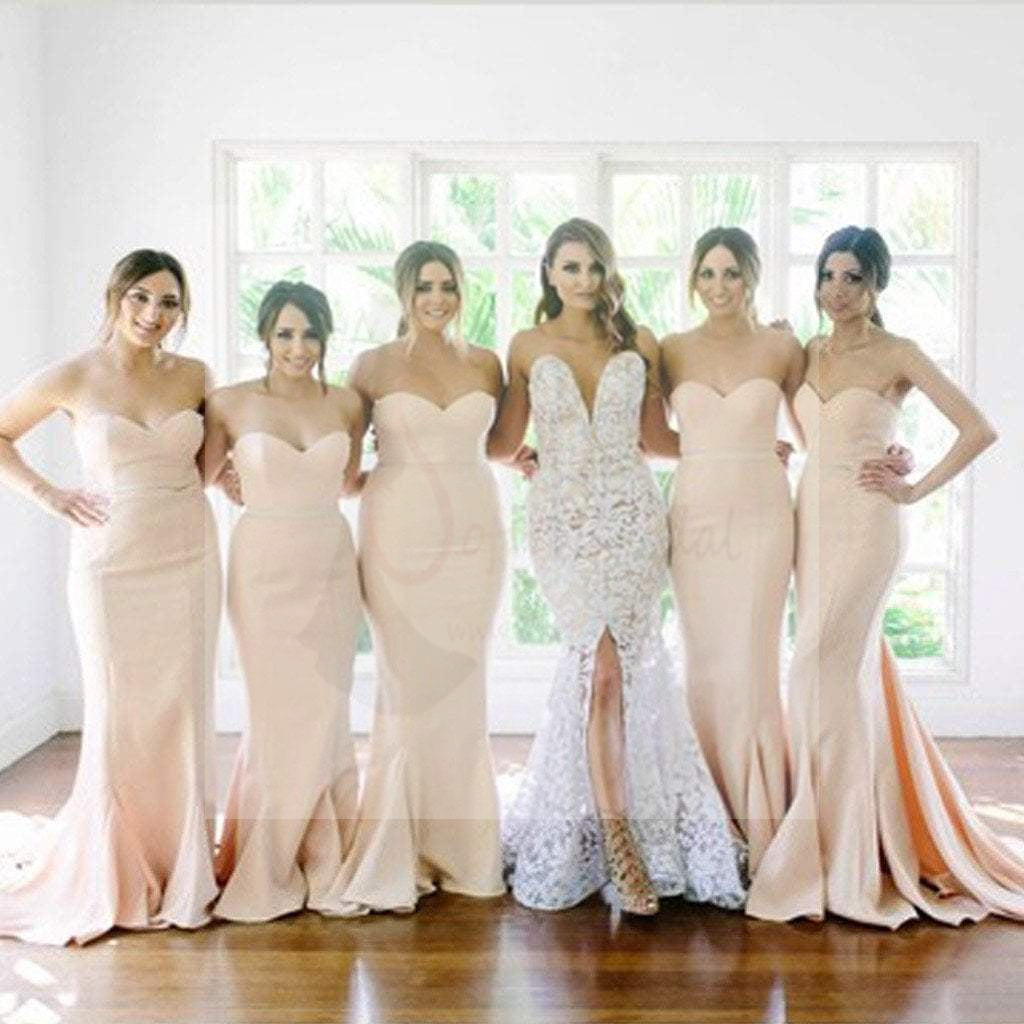 New Arrival Sweet Heart Mermaid Sexy Long Wedding Party Dresses For Maid of Honor, WG113