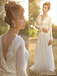 Long Sleeve Unique Casual Custom Cheap Beach Wedding Dresses, WD315